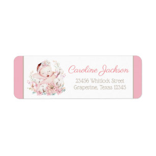 Girl Baby Shower Return Address Labels