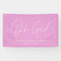 Girl Baby shower script modern cerise pink elegant