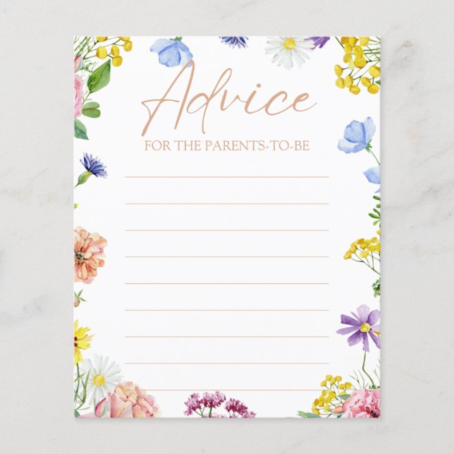 Girl Baby Shower Sweet as can Bee Advice Card (Front)