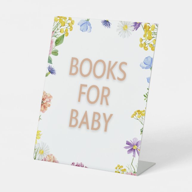 Girl Baby Shower Sweet as can Bee Floral Party Pedestal Sign (Front)