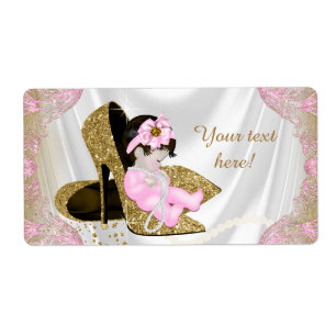 Girl Baby Shower Water Bottle Labels