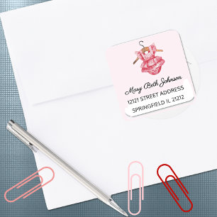 Girl Baby Shower Watercolor 1.5-in Address Sticker