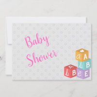 Girl Baby Shower with ABC Blocks
