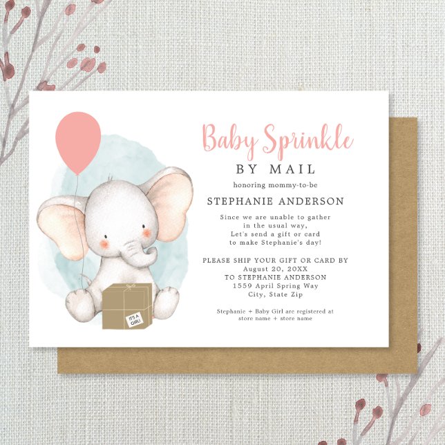Girl Baby Sprinkle by Mail Invitation (Creator Uploaded)