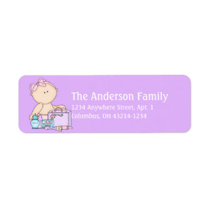 Girl Baby w Mommys Makeup Address Labels