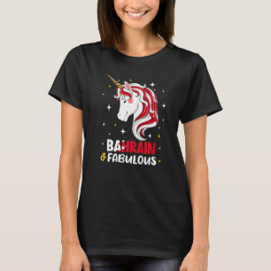 Girl Bahraini Bahrain Flag Unicorn Women T-Shirt
