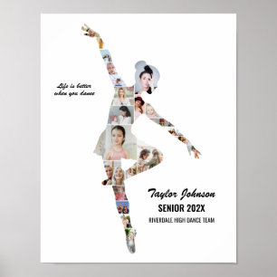 Girl Ballerina Ballet Dance Custom Photo Collage Poster