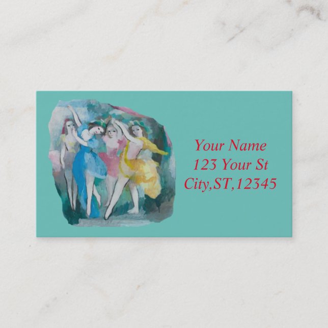 Girl Ballerina Dancers Thunder_Cove Business Card (Front)