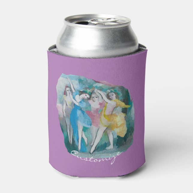 Girl Ballerina Dancers Thunder_Cove Can Cooler (Can Front)