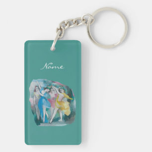 Girl Ballerina Dancers Thunder_Cove Key Ring