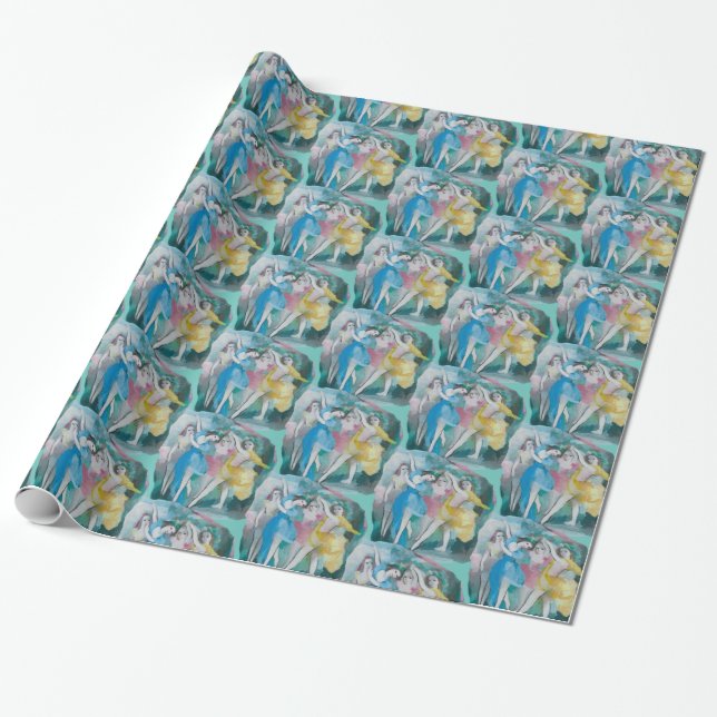 Girl Ballerina Dancers Thunder_Cove Wrapping Paper (Unrolled)