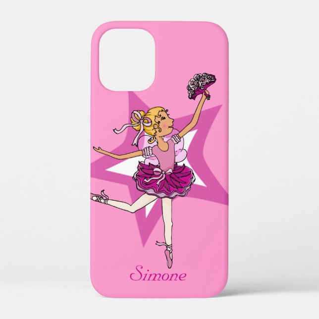 Girl ballerina pink blonde hair name Case-Mate iPhone case (Back)