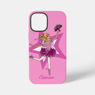 Girl ballerina pink blonde hair name iPhone 12 mini case