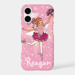 Girl ballerina pink dancer name iphone case