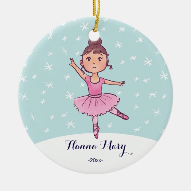Girl Ballet Ornament | Christmas ballerina (Front)