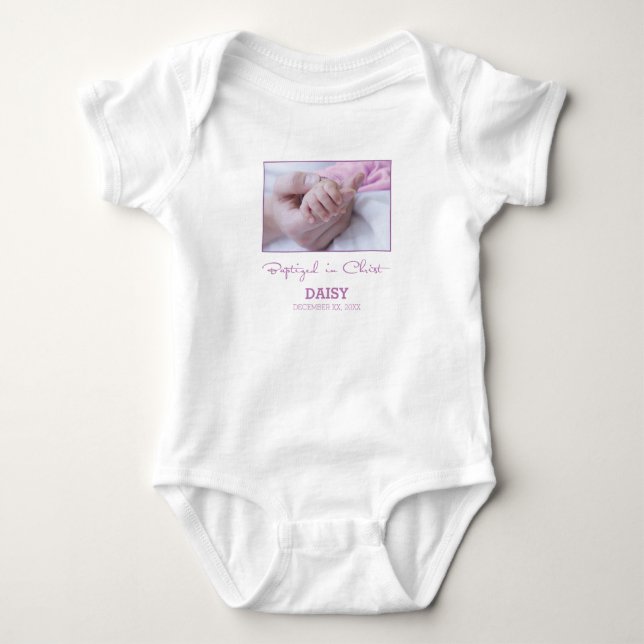 Girl Baptism Congratulations for Baby Personalised Bodysuit (Front)