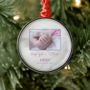 Girl Baptism Congratulations for Baby Personalised Metal Tree Decoration
