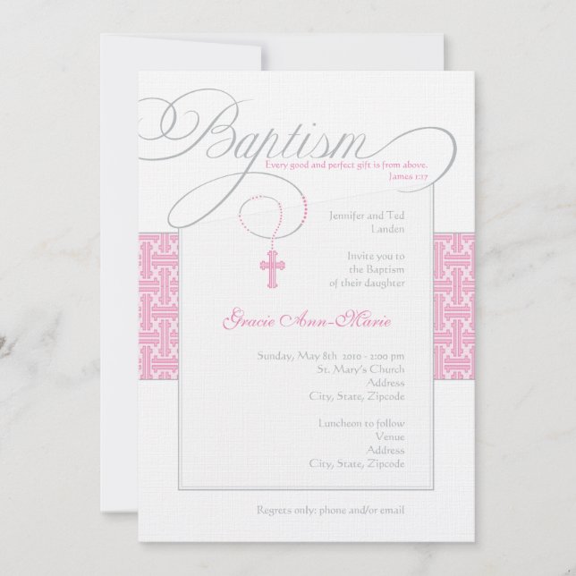 Girl Baptism Invitation (Front)