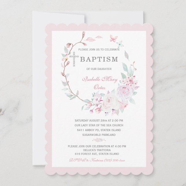 Girl Baptism Invitation Template (Front)