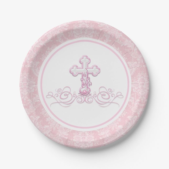 Girl Baptism Paper Plates (Front)