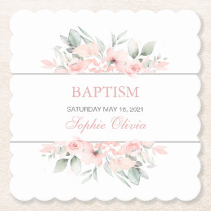 Girl Baptism Party Supplies Tableware Coasters