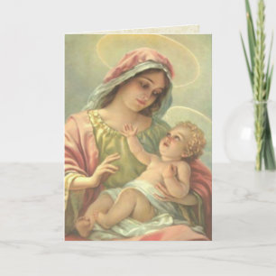 GIRL BAPTISM Virgin Mary with Holy Christ Child - Card