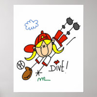 Girl Baseball Player Stick Figure