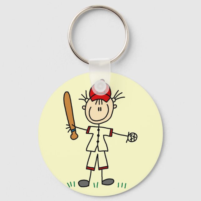 Girl Baseball Player Tshirts and Gifts Key Ring (Front)