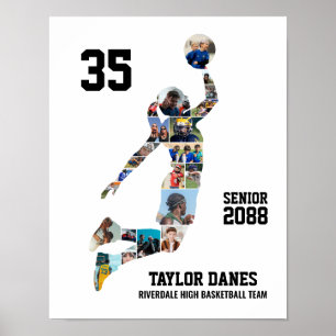 Girl Basketball Player Sports Custom Photo Collage Poster