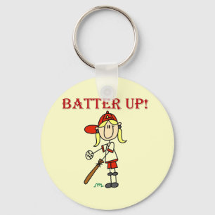 Girl Batter Up Baseball Tshirts and Gifts Key Ring