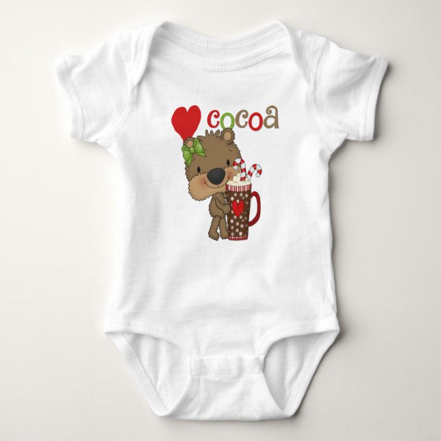 Girl Bear Cocoa Love Baby Bodysuit (Front)