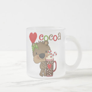 Girl Bear Cocoa Love Frosted Glass Coffee Mug