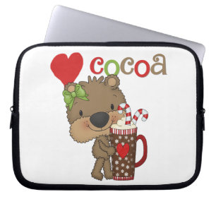 Girl Bear Cocoa Love Laptop Sleeve