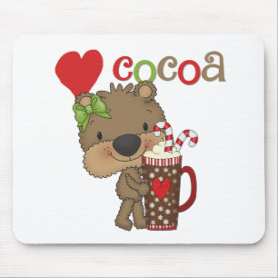 Girl Bear Cocoa Love Mouse Pad