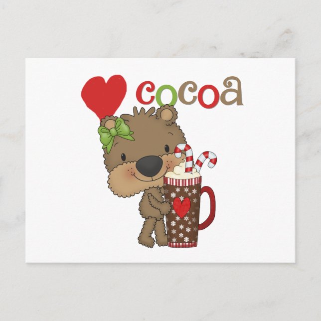 Girl Bear Cocoa Love Postcard (Front)