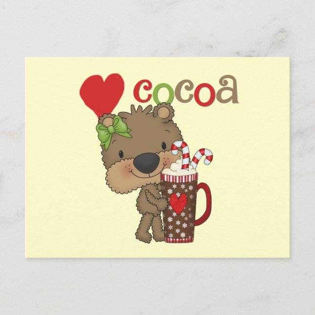 Girl Bear Cocoa Love Postcard (Front)