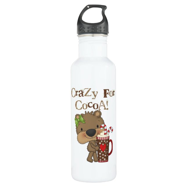 Girl Bear Crazy For Cocoa 710 Ml Water Bottle (Front)