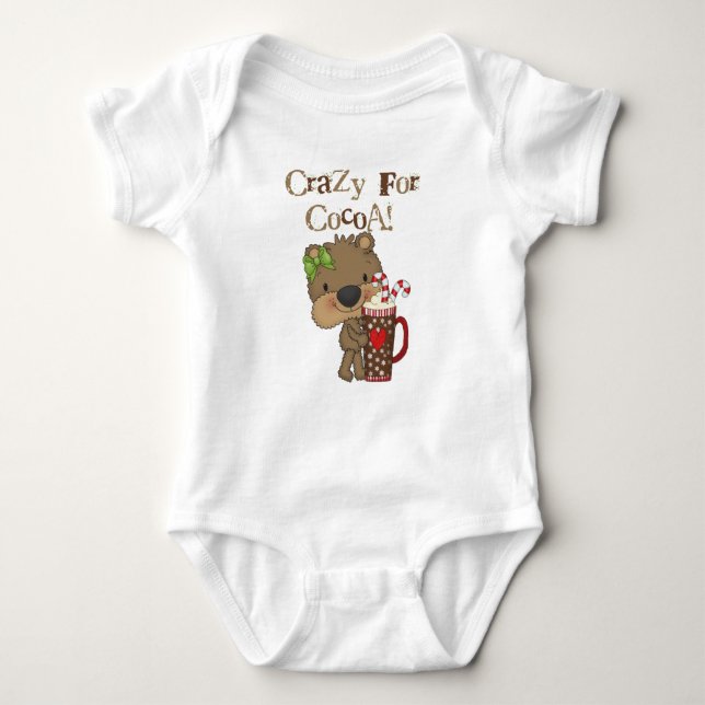 Girl Bear Crazy For Cocoa Baby Bodysuit (Front)