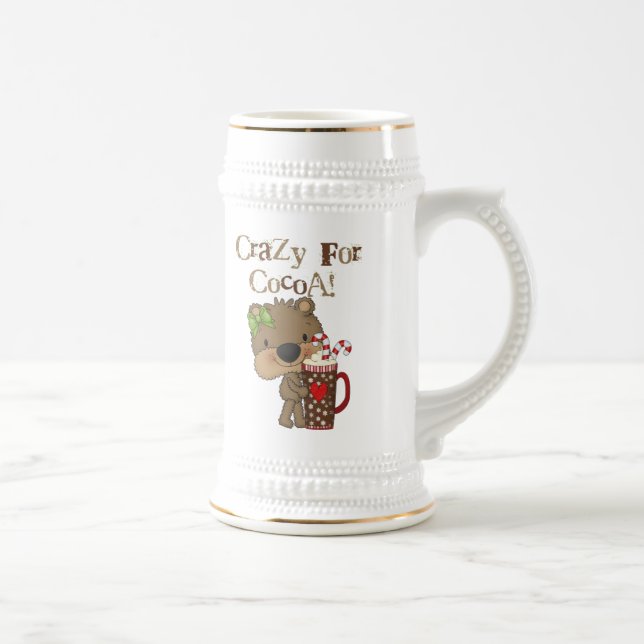 Girl Bear Crazy For Cocoa Beer Stein (Right)