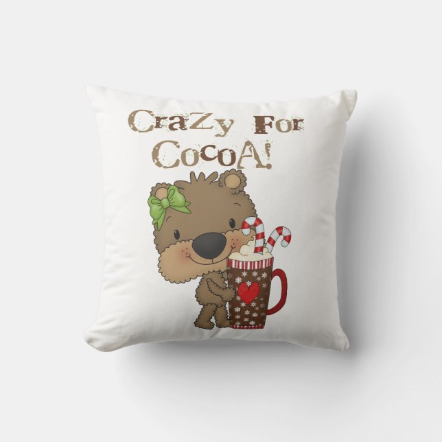 Girl Bear Crazy For Cocoa Cushion (Front)