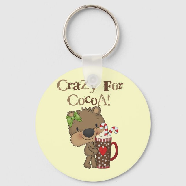 Girl Bear Crazy For Cocoa Key Ring (Front)