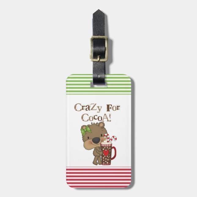 Girl Bear Crazy For Cocoa Luggage Tag (Front Vertical)