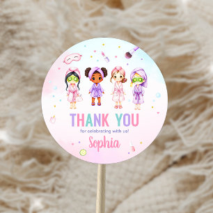 Girl Beauty Spa Party Birthday Party Classic Round Sticker