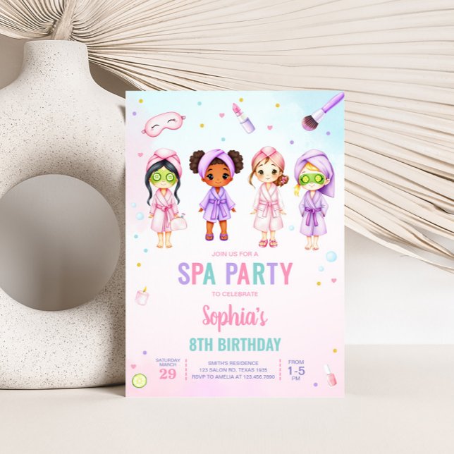 Girl Beauty Spa Party Birthday Party Invitation (Beauty Spa Party Birthday Party Invitation)