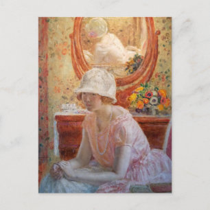 Girl Before a Mirror   Frederick Carl Frieseke Postcard