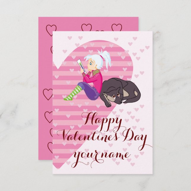 Girl Being in love Card (Front/Back)
