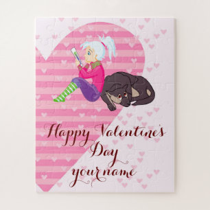 Girl Being in love Jigsaw Puzzle