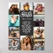 Girl Besties 10 photos custom text grey background