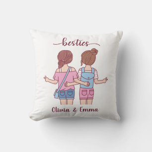 Girl Besties Best Friends Personalised Cushion