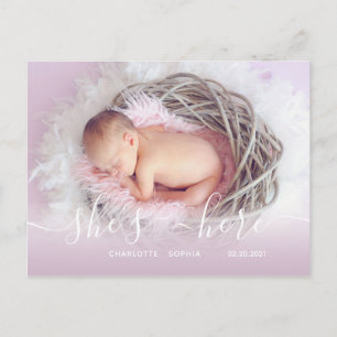 Girl Birth Announcement Post Card
